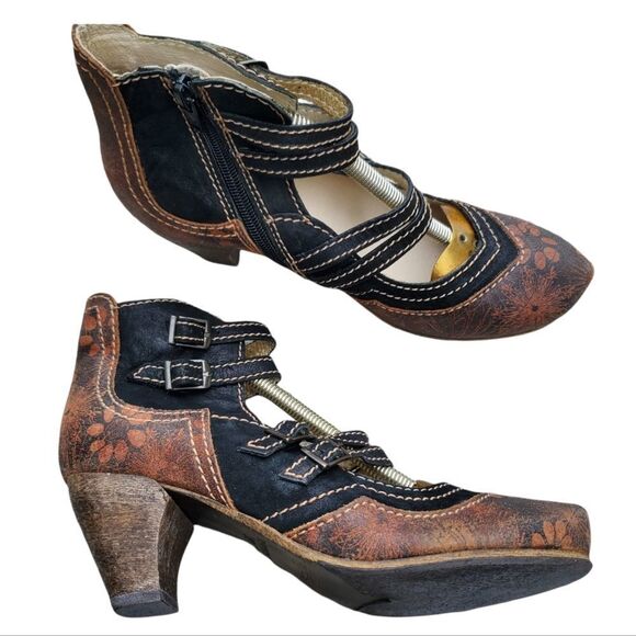 VINTAGE ROVERS heeled Leather Strapped Heels size 39 - Picture 2 of 16